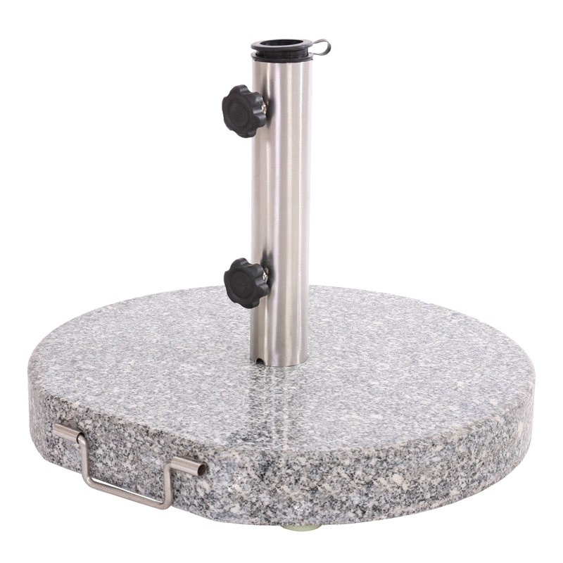 Soporte para sombrilla en Granito pulido y acero inoxidable de 30 kg
