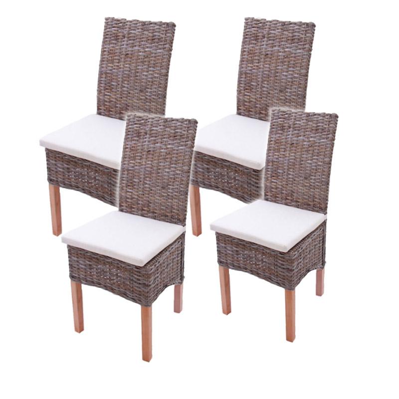 Lote 6 sillas de comedor o jardÃn m45 en madera mimbre marrón y ...