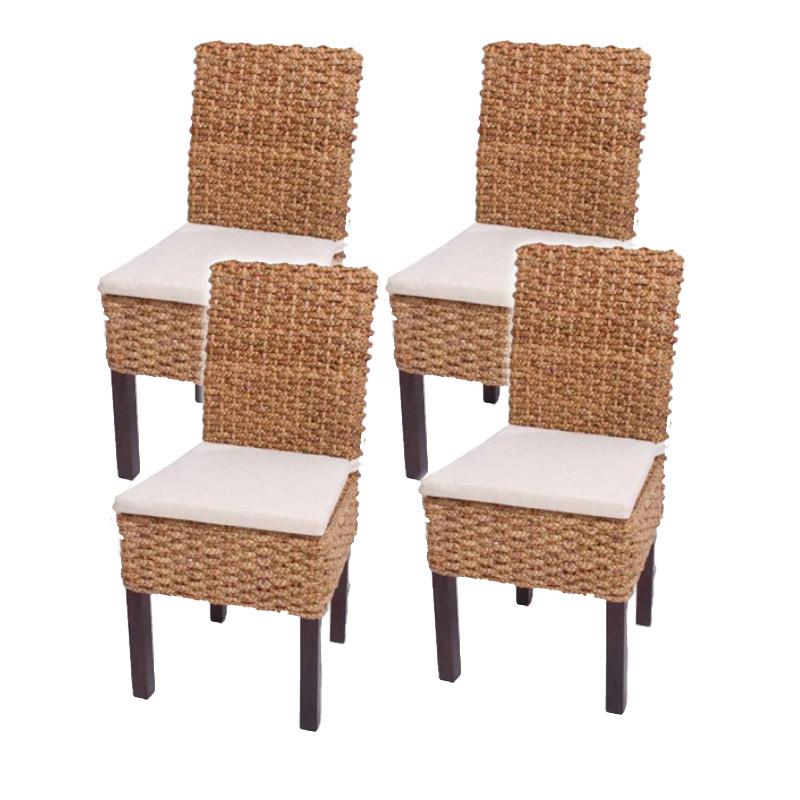 Lote 2 sillas de comedor o jardÃn m44 en madera y mimbre Sillas de comedor de madera