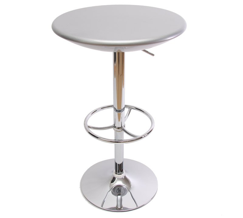 Mesa de bar MILAN, altura regulable, color plata - Homy.es