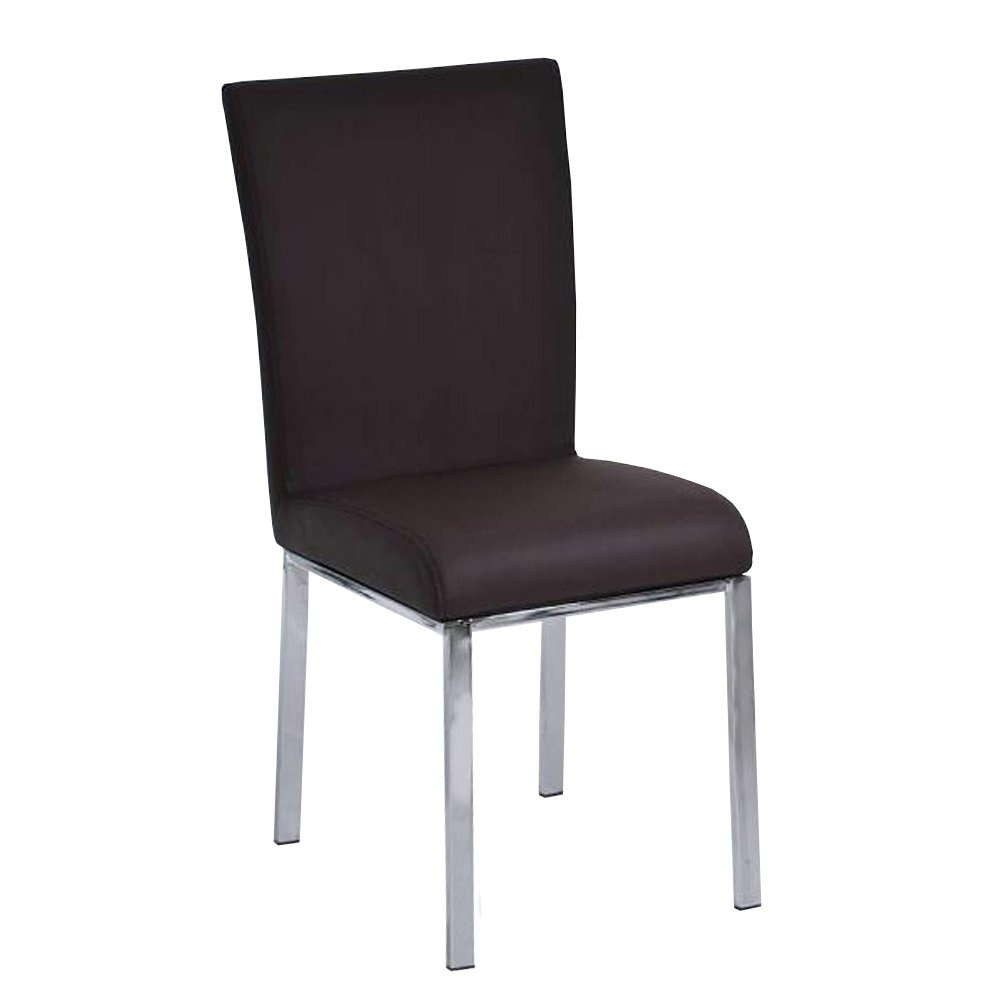 Silla de comedor o cocina C08 en polipiel marrón - Homy.es