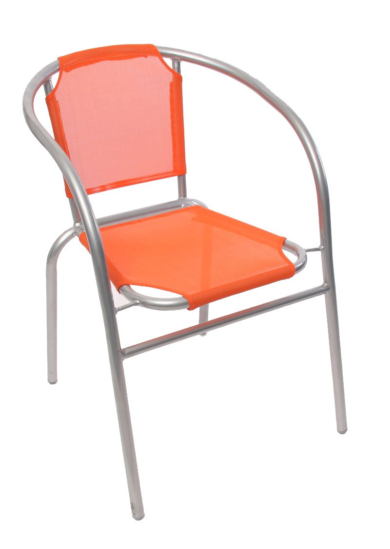 Silla de jardín M31 apilable, tela color naranja - Homy.es