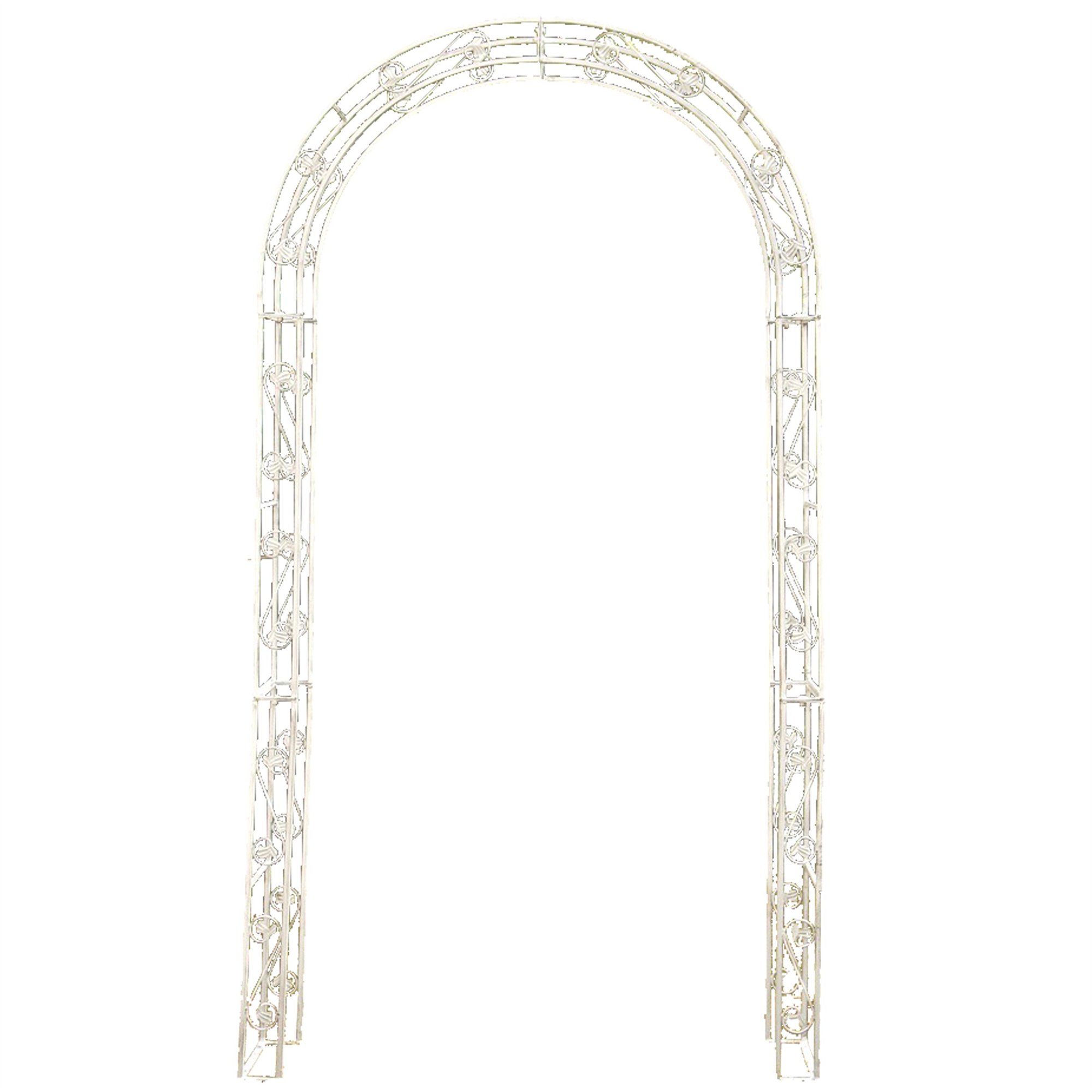 Arco enrejado tachonado para jardín en hierro blanco - Homy.es