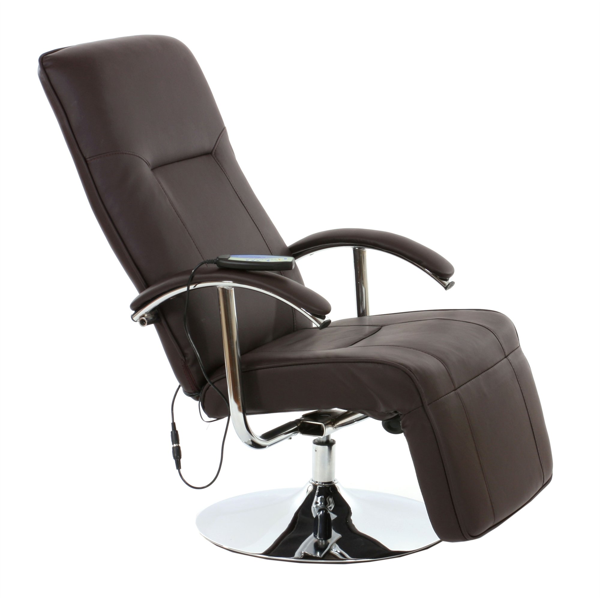 Sillón Eléctrico Reclinable modelo APIA II, con función Masaje, en piel color marrón Homy.es