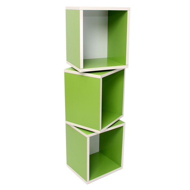 Set 3 cubos modulares M73, 120 cm, giratorios, verde - Homy.es