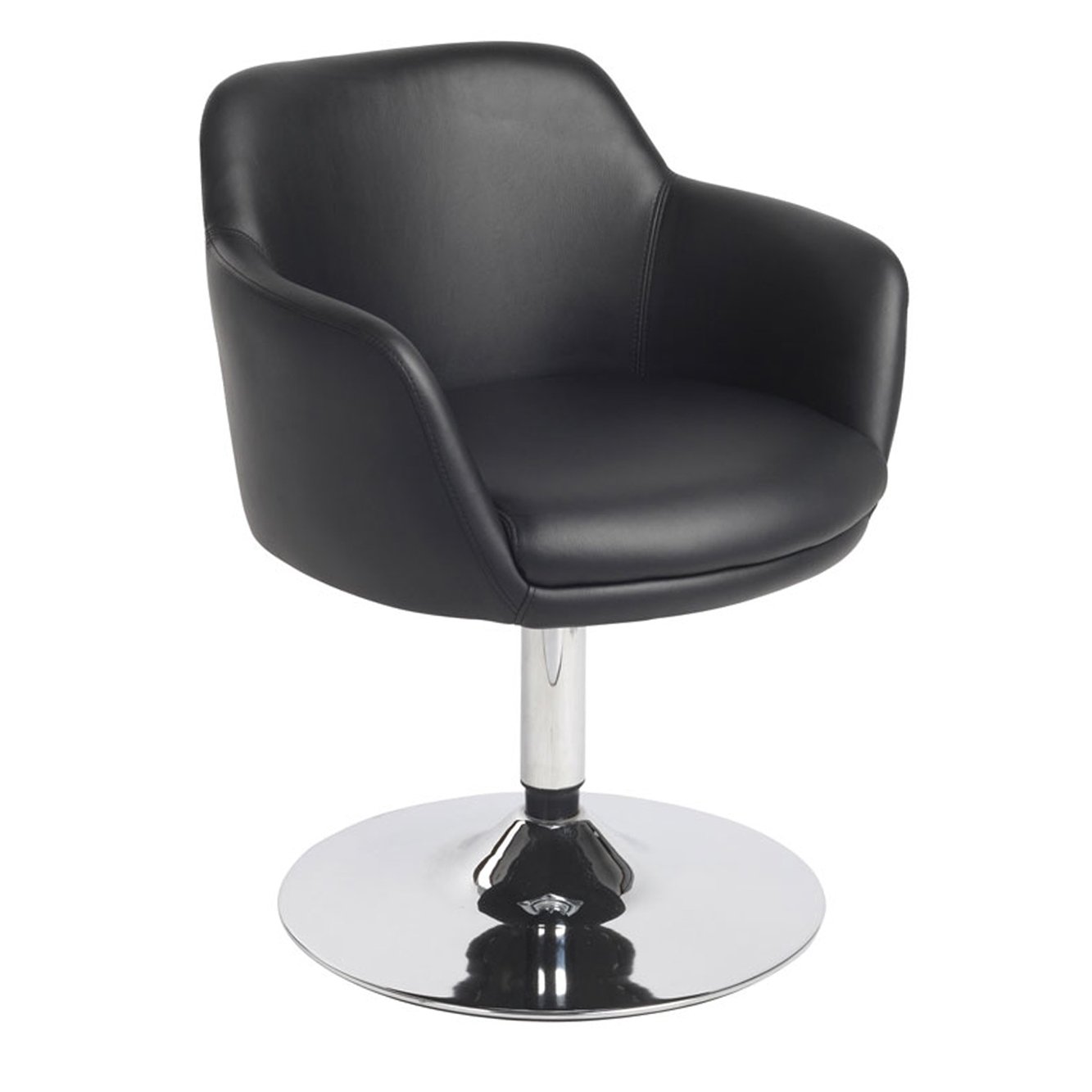 Silla de comedor MARINGA, base metálica giratoria, comodos reposabrazos