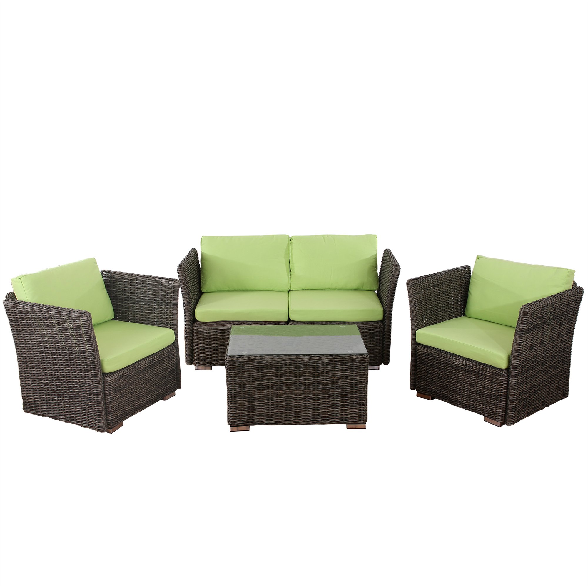 Conjunto de Jardin SIENA, Sofa +2 Sillones + Mesa, Modulares