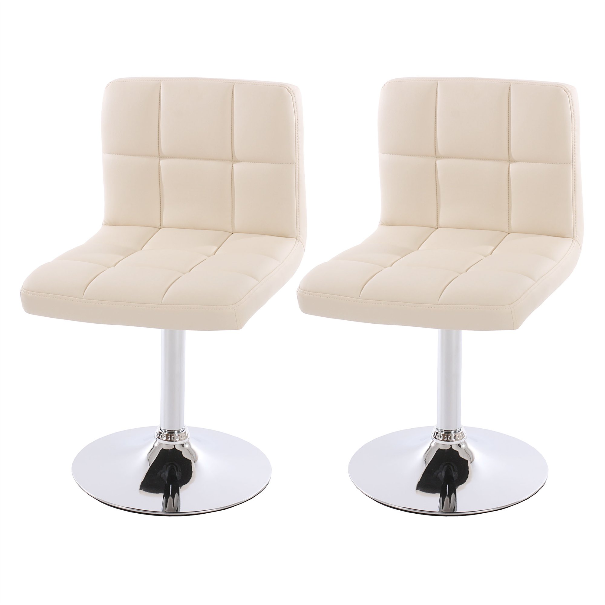 Conjunto de 2 sillas de Comedor GENOVA, Giratorias, Muy cómodas, Color Crema