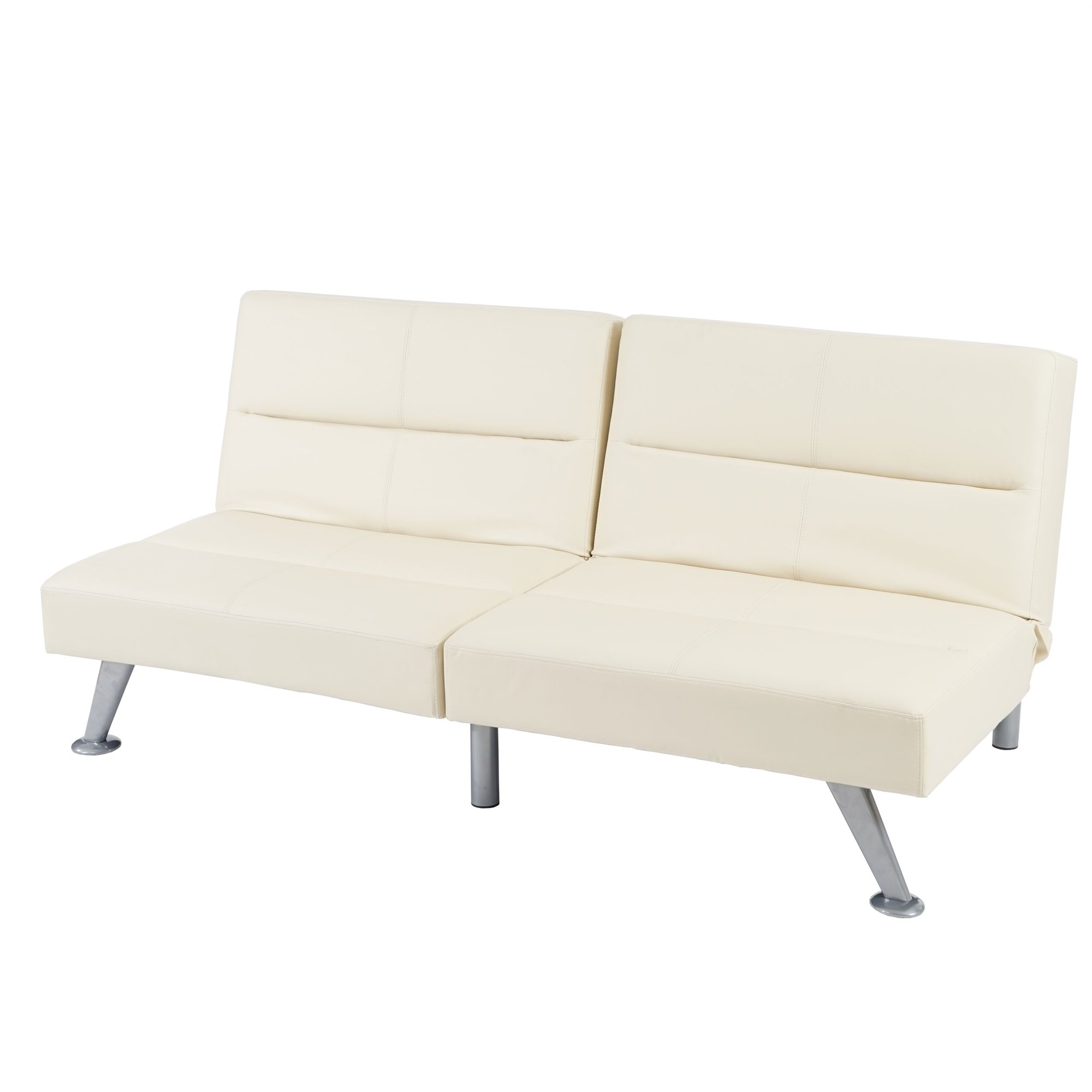 Sofá de 3 plazas sofá cama cama crema Darwin II , cuero artificial