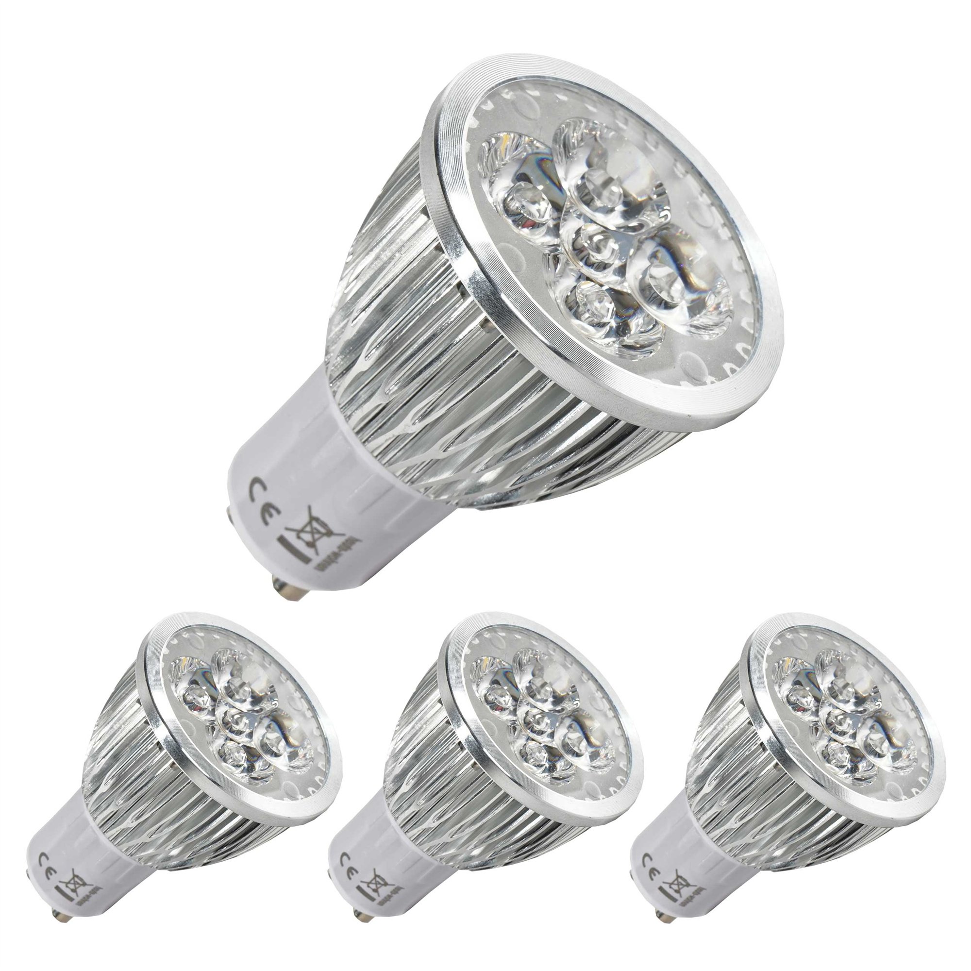 Sweet LED 6x Lámpara LED 230V IP20 Con Casquillo GU10 Incluido, Bombilla De 5W, Plafón Redondo Con ángulo De Emisión De 100°, De Vidrio Con Base De Cerámica, Blanco Cálido 3000K