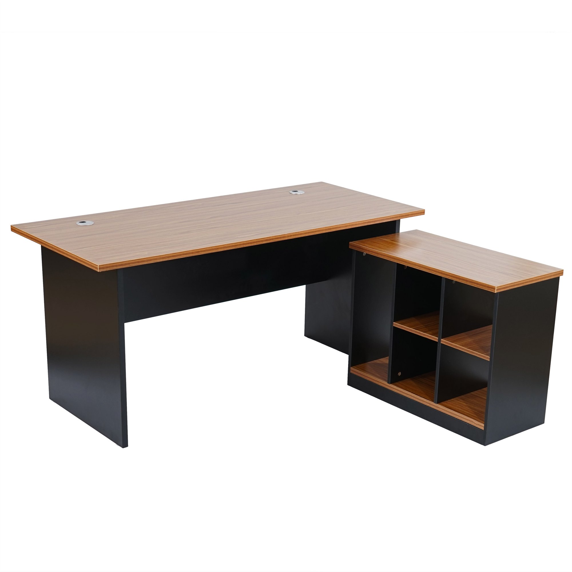 Escritorio de Oficina en esquiña WINDSOR, color cerezo - Escritorio de