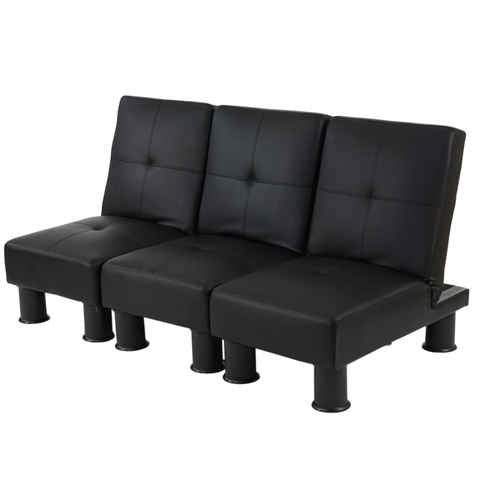 Lote 3 modulos Sofa Cama MELBOURNE II en Piel color negro Homy.es