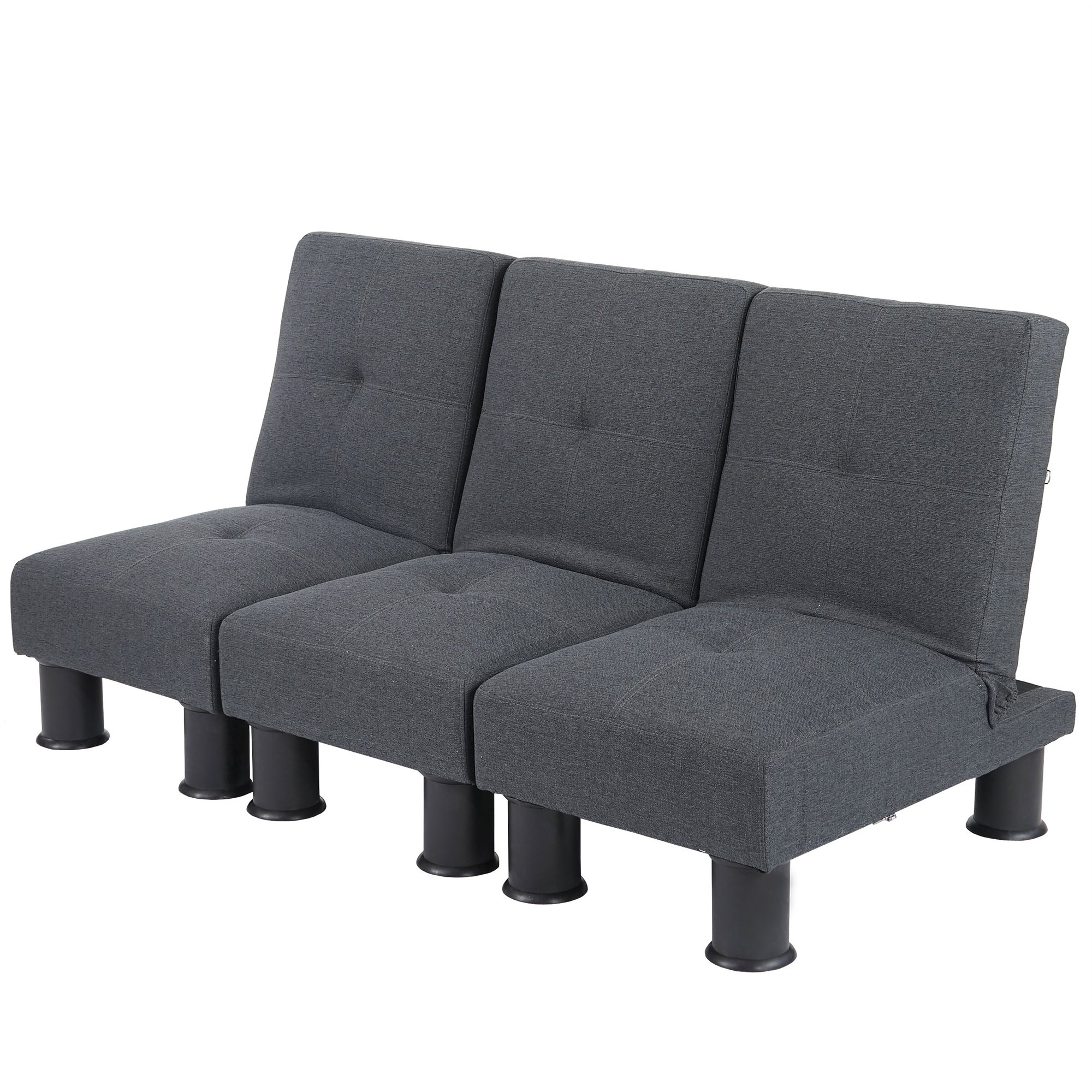 Sofa Cama modular 3 piezas MELBOURNE textil gris antracita Homy.es