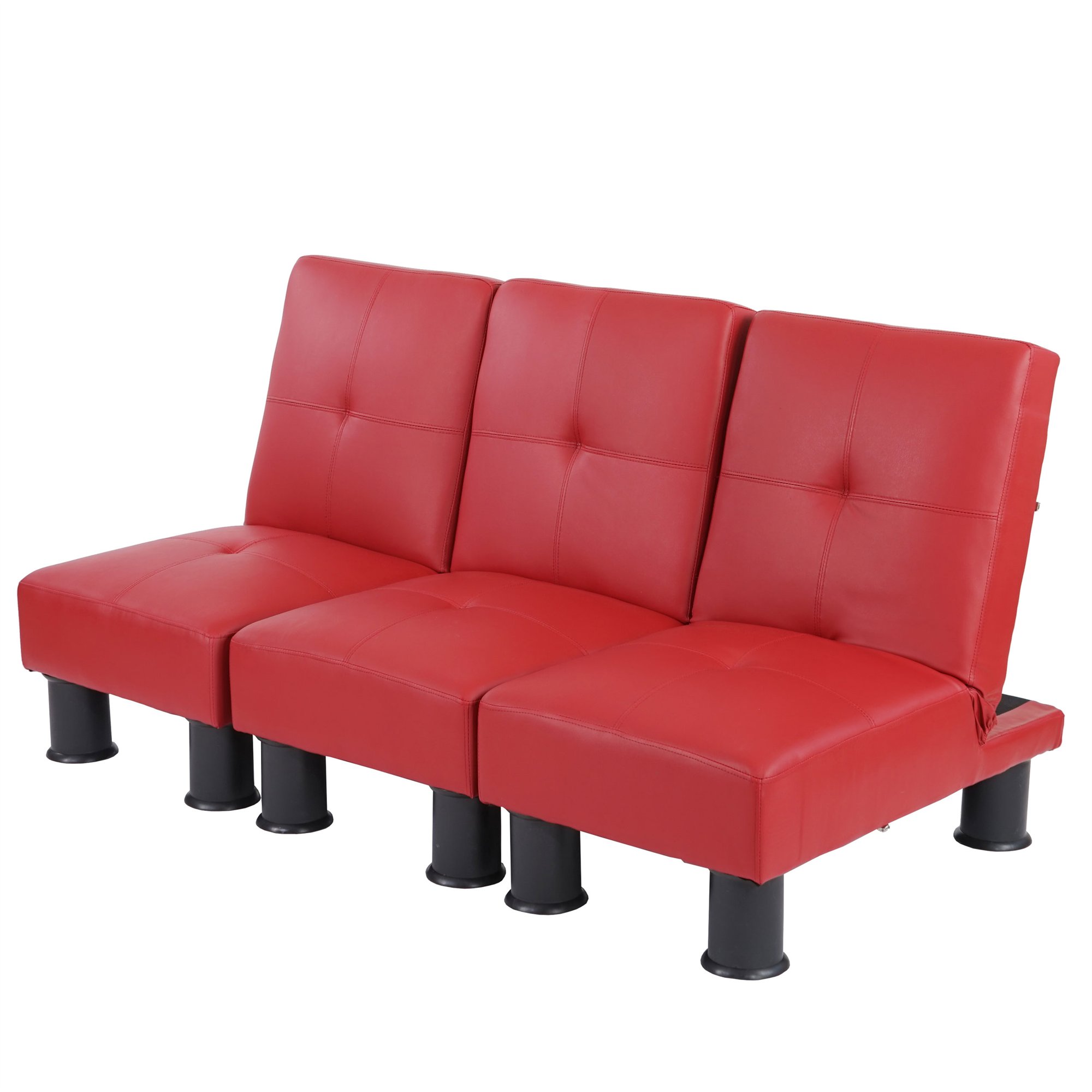 Lote 3 modulos Sofa Cama MELBOURNE II en Piel color rojo Homy.es