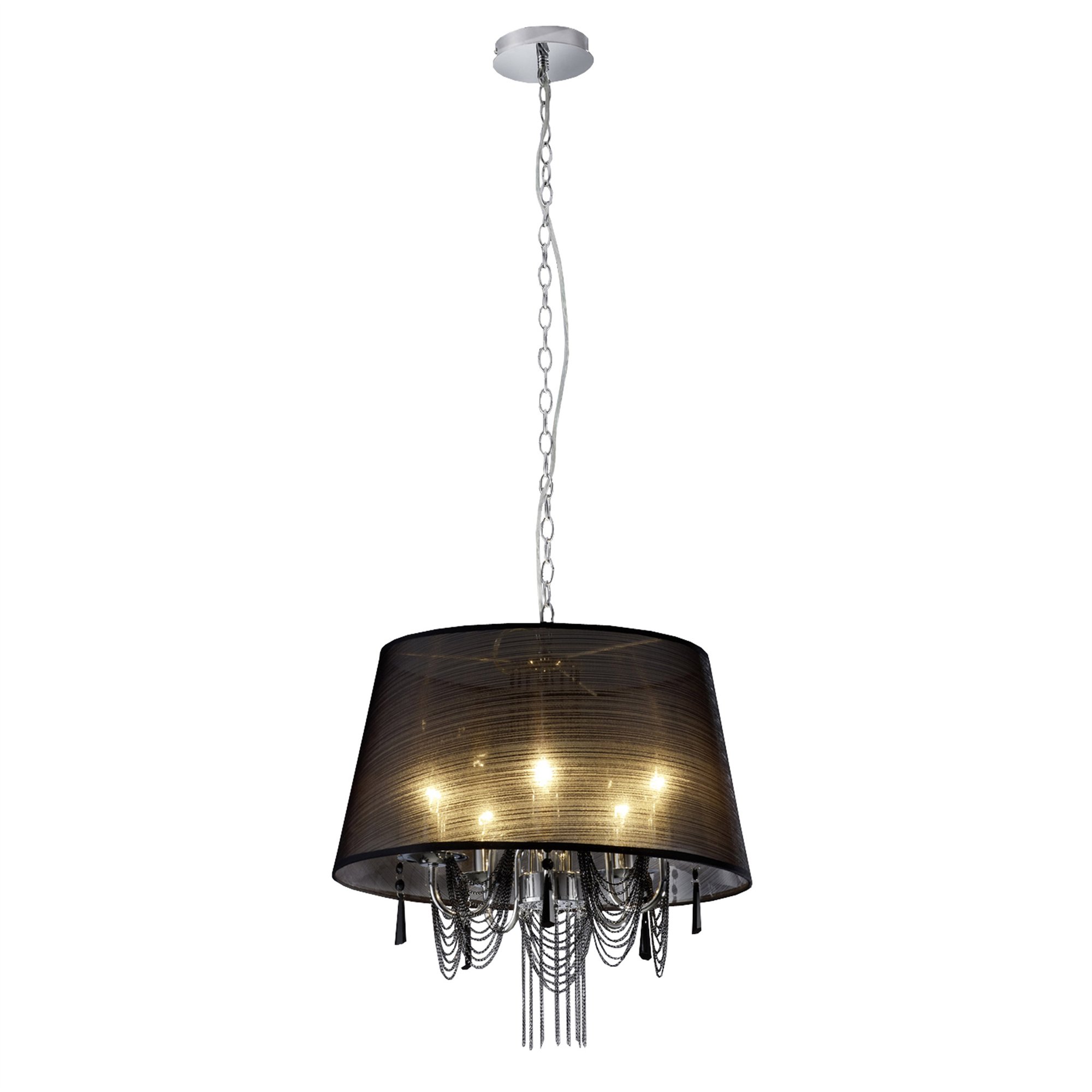 Lámpara de techo colgante ACRYL para 5 bombillas, en negro Homy.es