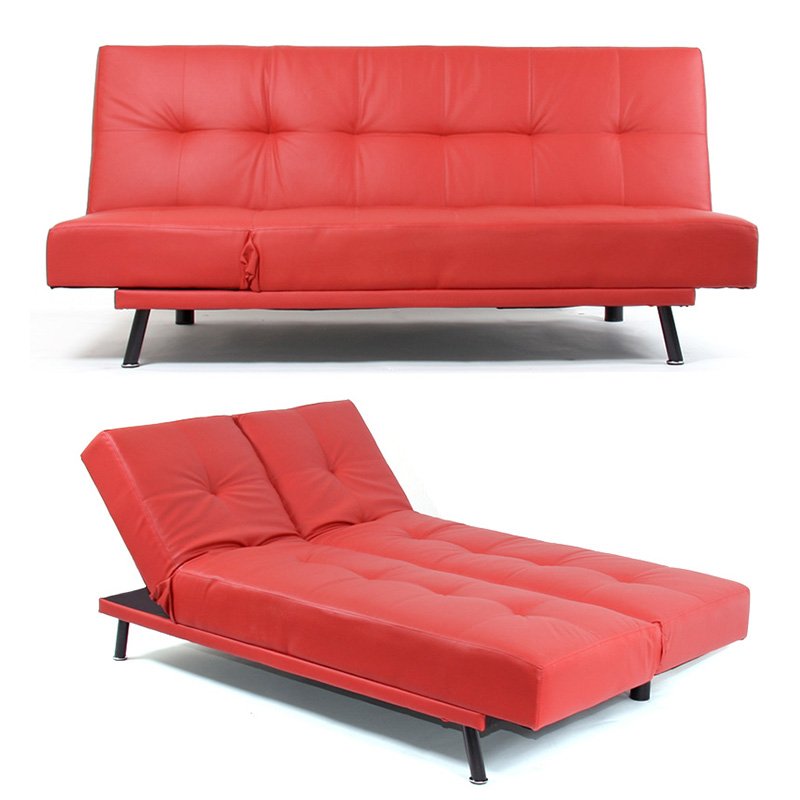 Sofa Cama reclinable 3 plazas CANBERRA, bordeaux, 187cm Homy.es