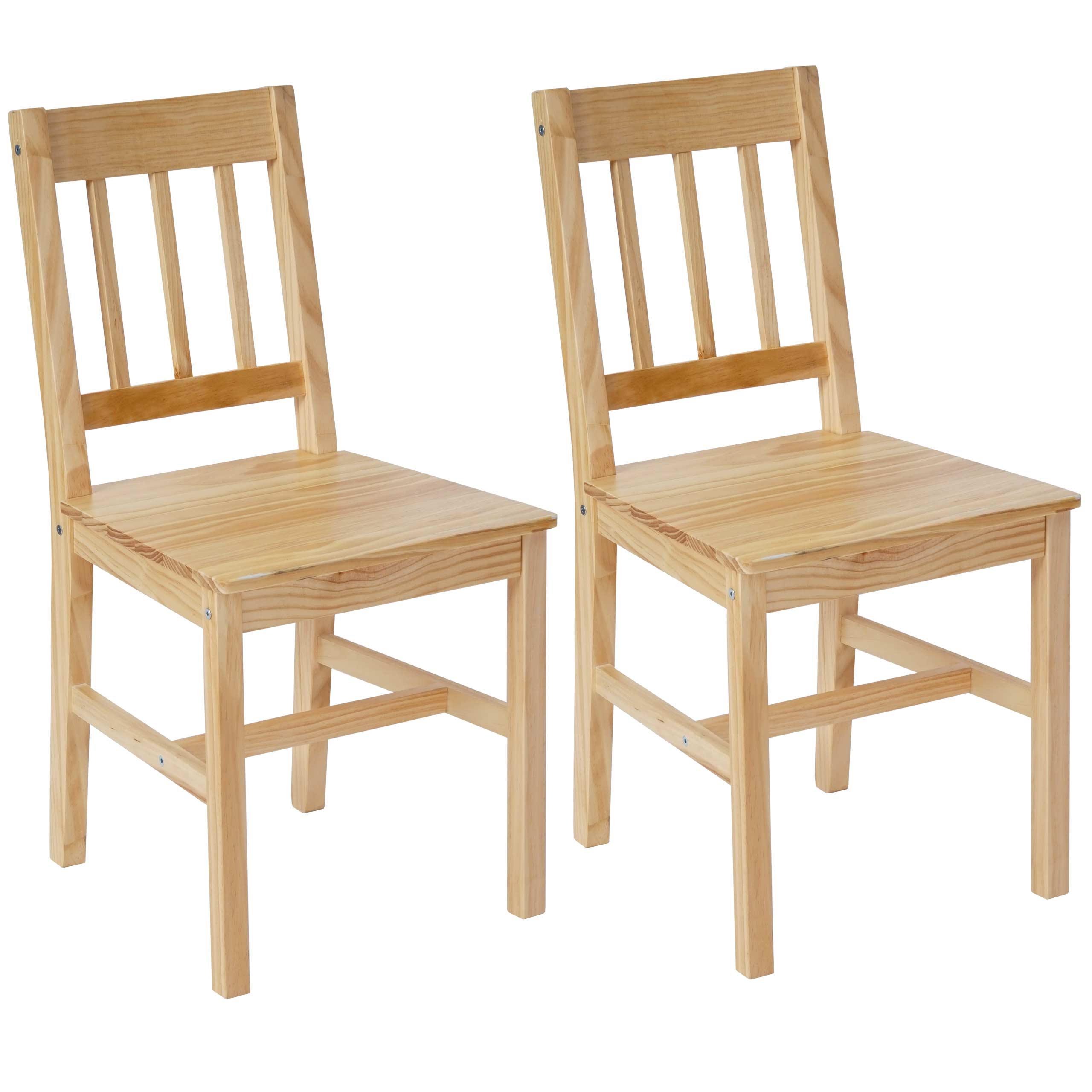 Lote 2 Sillas de Cocina o Comedor NERJA en marrón haya - Homy.es