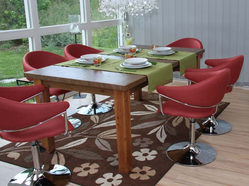 Lote 6 Sillas de comedor COMO en polipiel burdeos - Homy.es