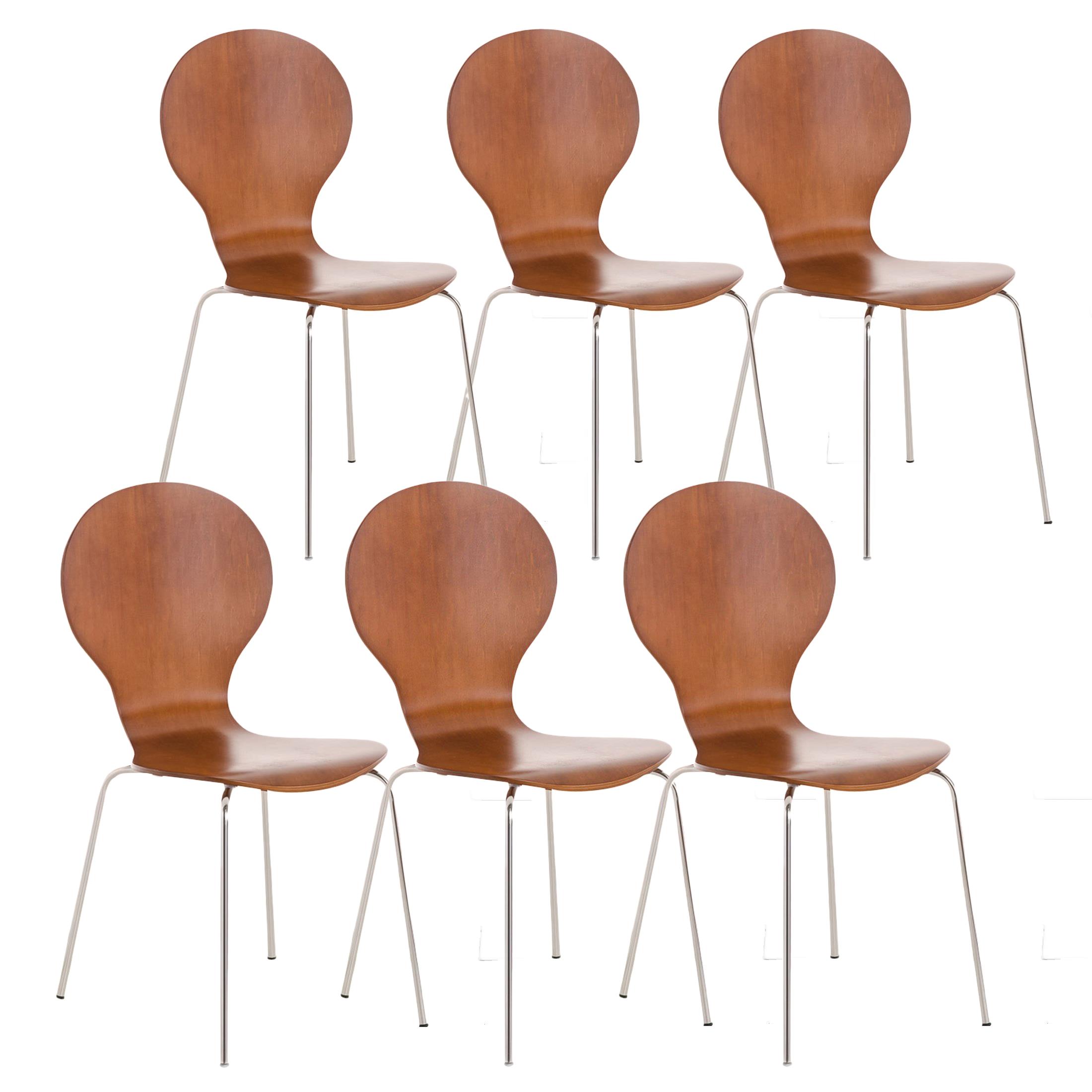 De Y Sillas CarloErgonómicasEn Cerezo Madera ApilableMarrón Cocina O DemoLote MetalModelo 6 Comedor On0kPw