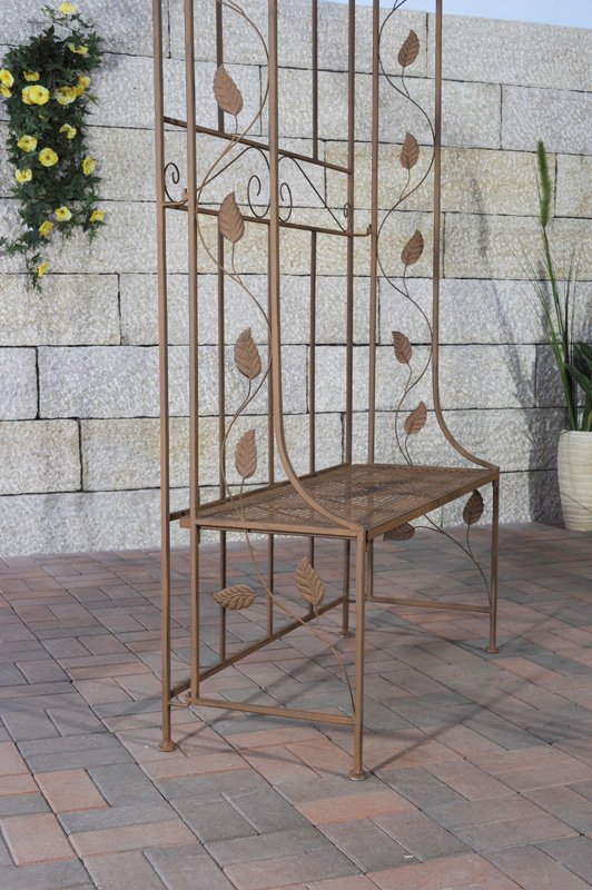 Arco de jardín ELEGANCE enrejado en metal marrón antiguo - Homy.es