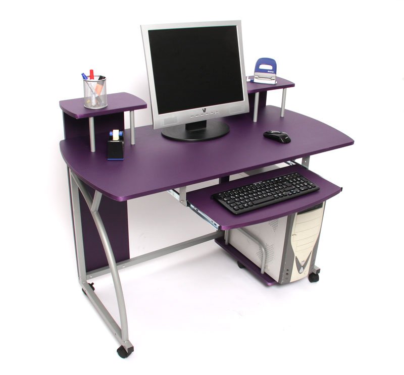 Escritorio Mesa de Ordernador OHIO, dimensiones 90x115x55cm, color morado