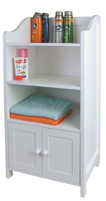 Mueble de Baño con estante y puerta, dimensiones 86x41cm, color blanco