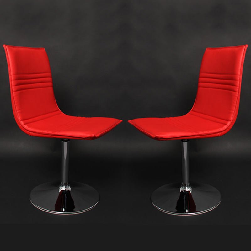 Lote 2 Sillas de comedor FOGGIA, base metálica giratoria, en piel color