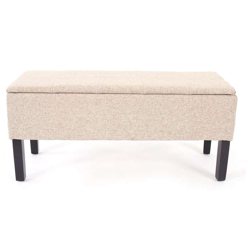 Banco para almacenamiento Pie Cama RENENS en tela acolchado, 95x36x44