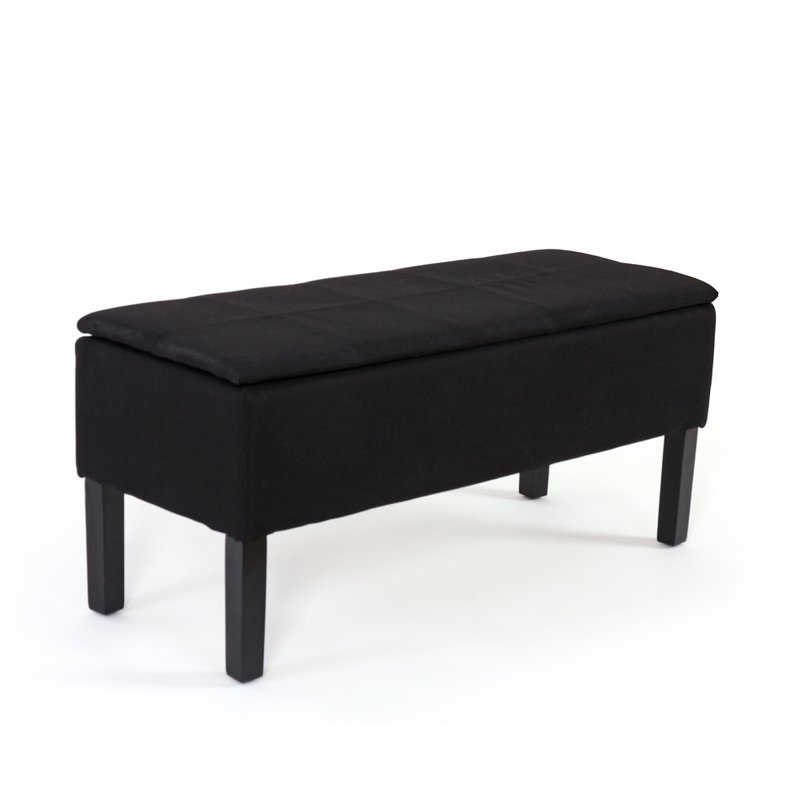 Banco para almacenamiento Pie Cama RENENS en tela acolchado, 95x36x44