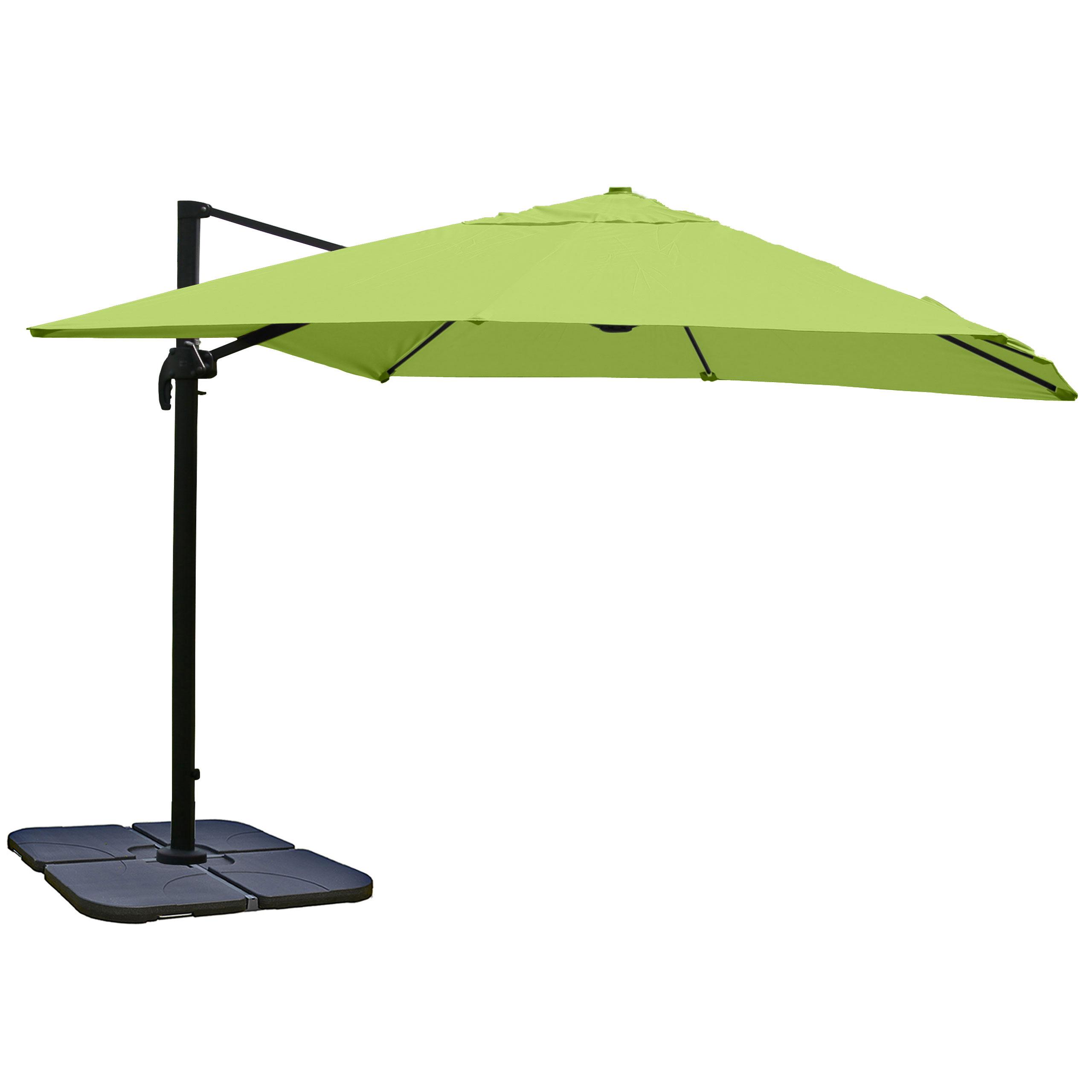 Sombrilla / Parasol IDRA CON SOPORTE, de 3 x 3 metros, Verde, Ajustable