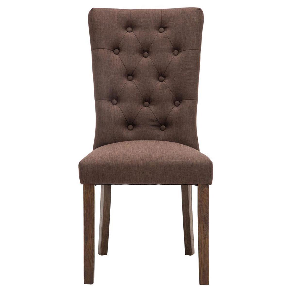 Silla de Comedor SELENA, Tapizada en Tela color Marrón - Homy.es