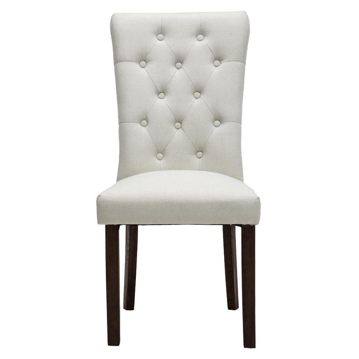 Silla de Comedor SELENA, Tapizada en Tela color Blanco - Silla de