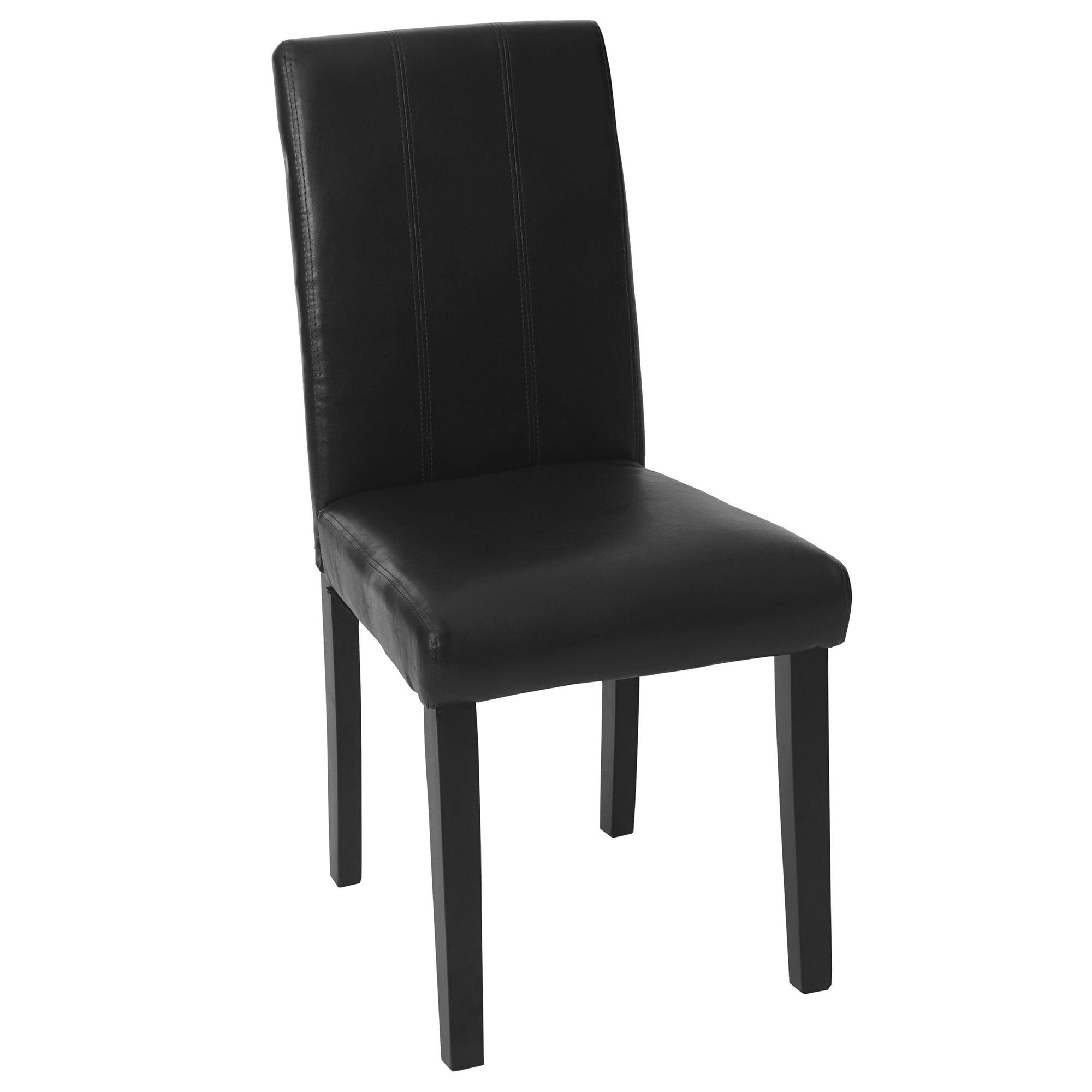 Lote 6 sillas comedor TOPER, en piel negra con costuras - Homy.es