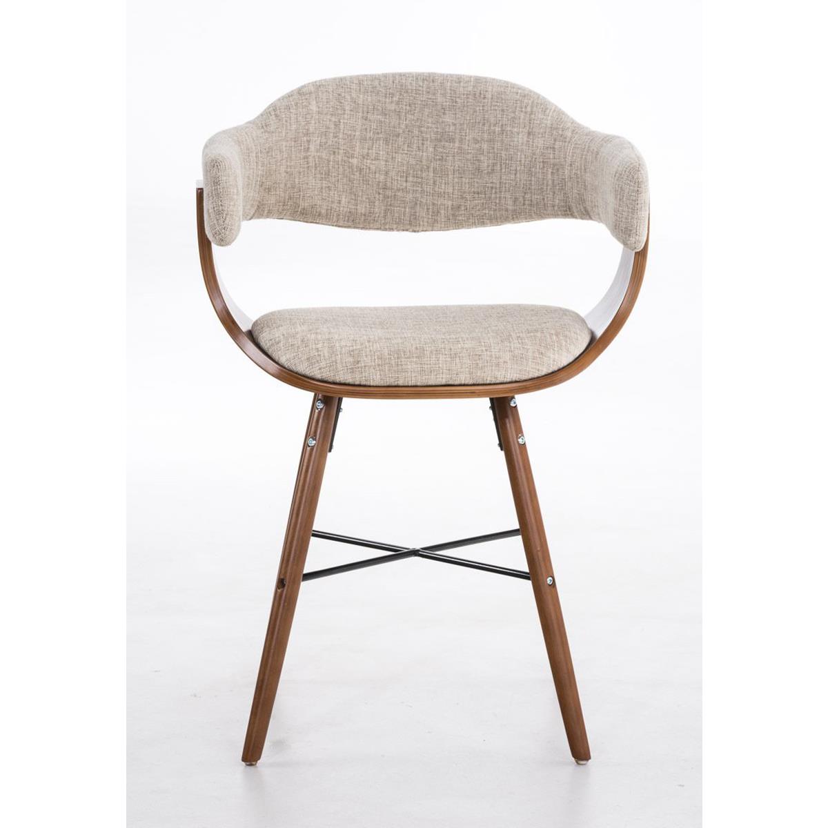 Silla de Comedor ALBATROS, en Tela color Crema y estructura de madera