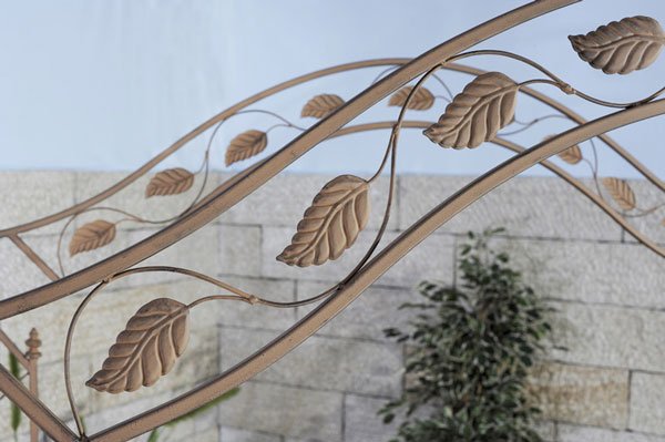 Arco de jardín ELEGANCE enrejado en metal marrón antiguo - Homy.es