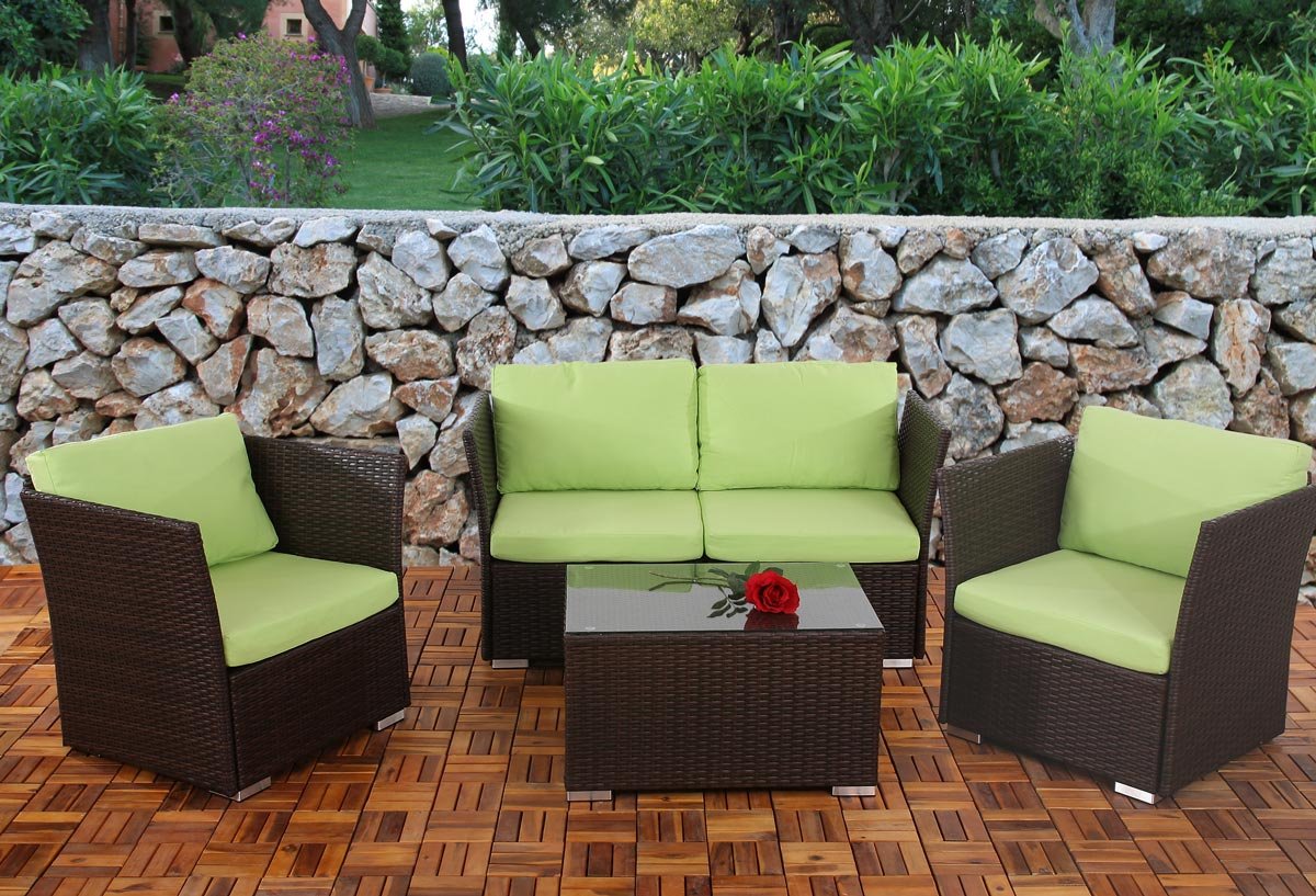 Conjunto de Jardin SIENA, Sofa +2 Sillones + Mesa, Modulares