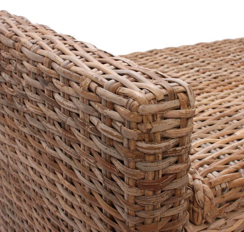 Arcón de Mimbre M92 con cajón interior, cojin 88cm color gris - Homy.es