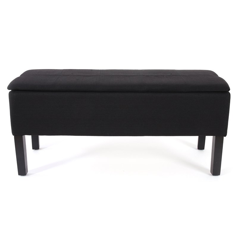 Banco para almacenamiento Pie Cama RENENS en tela acolchado, 95x36x44