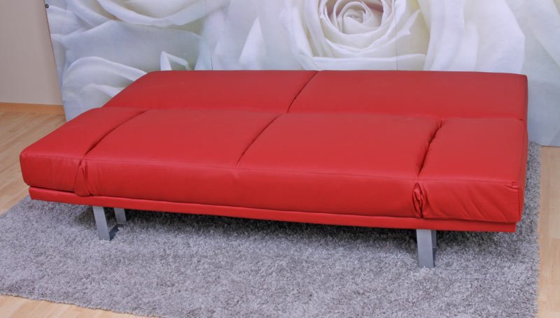 Sofá cama M50 en polipiel burdeos - Homy.es