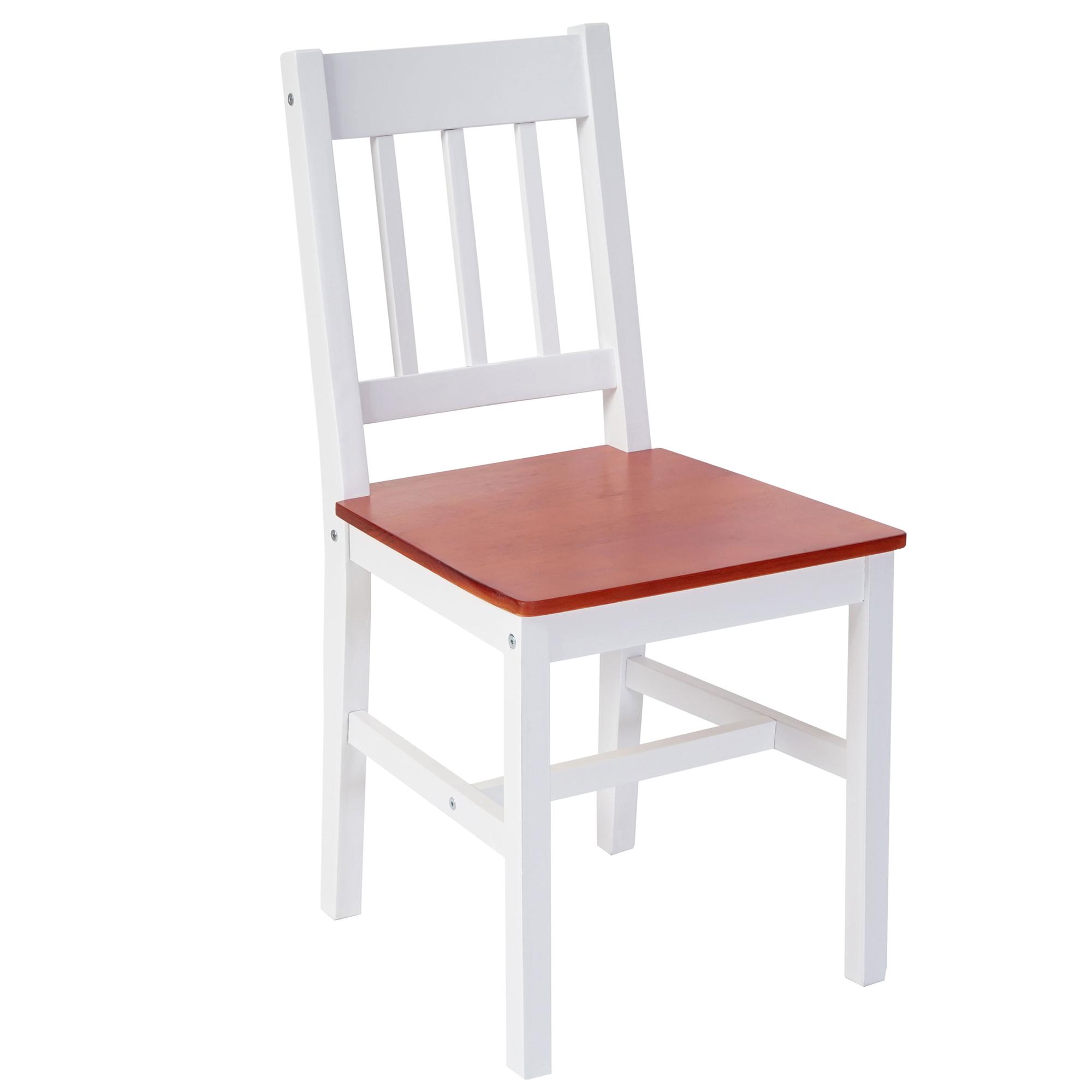 Lote 6 Sillas de Cocina o Comedor NERJA en blanco y marrón cerezo - Homy.es