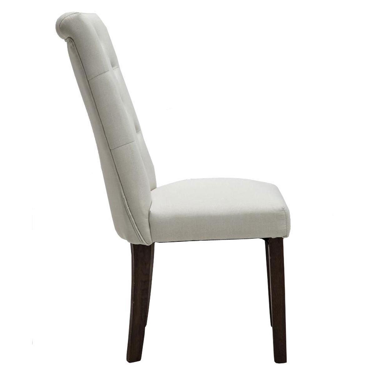 Silla de Comedor SELENA, Tapizada en Tela color Blanco - Silla de