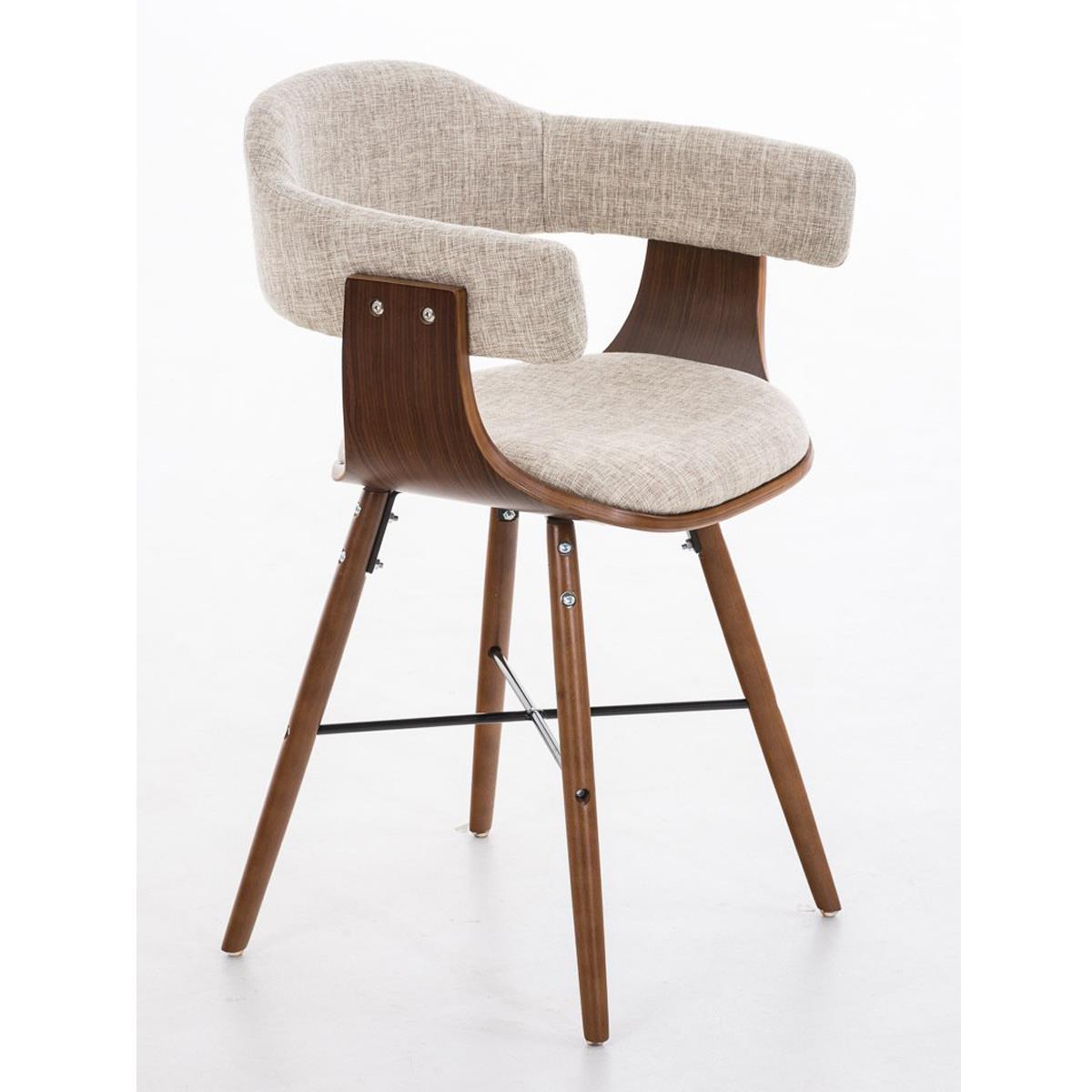 Silla de Comedor ALBATROS, en Tela color Crema y estructura de madera