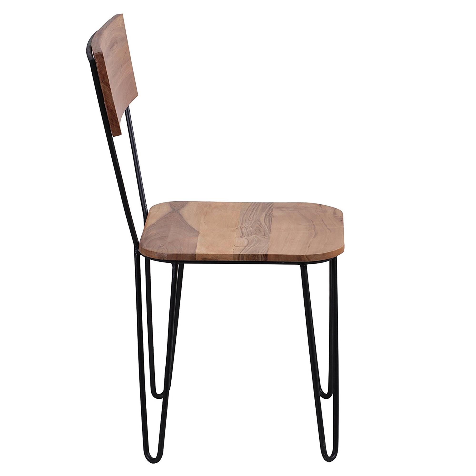 Conjunto 4 Sillas de Comedor OLVERA, madera de acacia - Homy.es