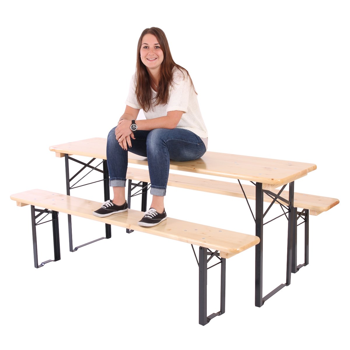 Mesa en madera y metal para jardín o terrazaViena L=180cm - Homy.es