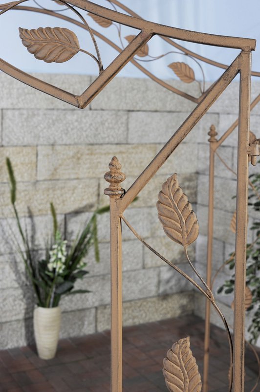 Arco de jardín ELEGANCE enrejado en metal marrón antiguo - Homy.es