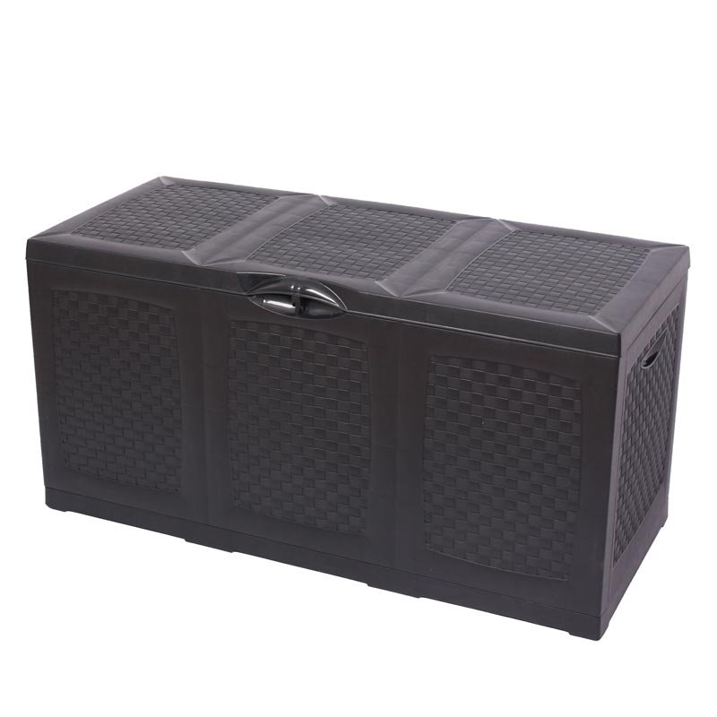 Caja para almacenaje jardín color antracita, 120x50x60cm - Homy.es