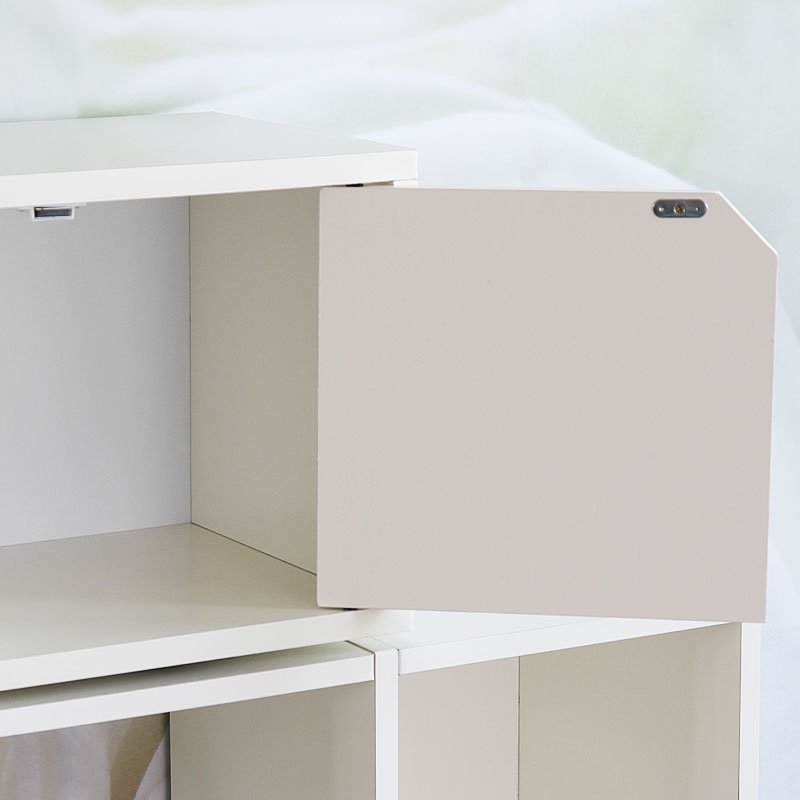 Cubo modular M73, 33x34x29 cm Giratorio, con puerta, Blanco - Homy.es