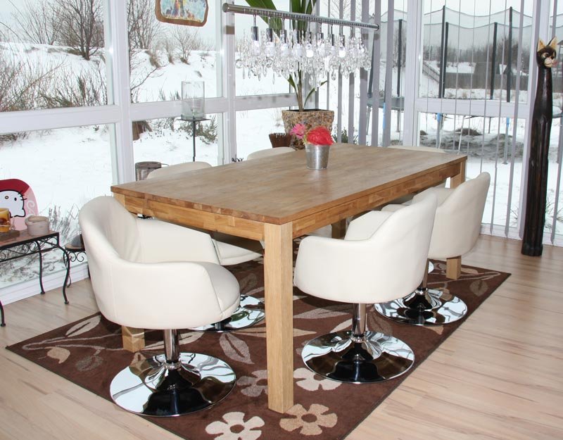 Silla de comedor MARINGA, base metálica giratoria, comodos reposabrazos