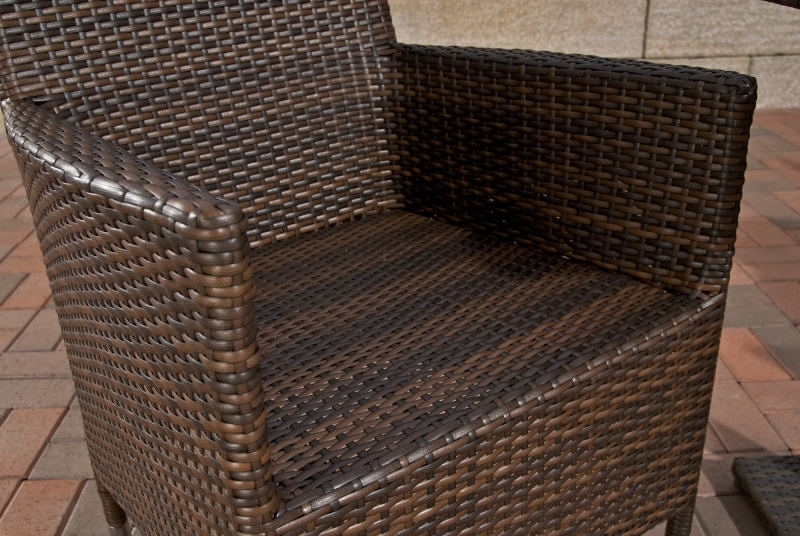 Conjunto para Jardín o Terraza PALERMO, 1 Mesa + 2 Sillas en poly ratán color crema Conjunto para Jardín o Terraza PALERMO, 1 Mesa + 2 Sillas en poly ratán color crema
