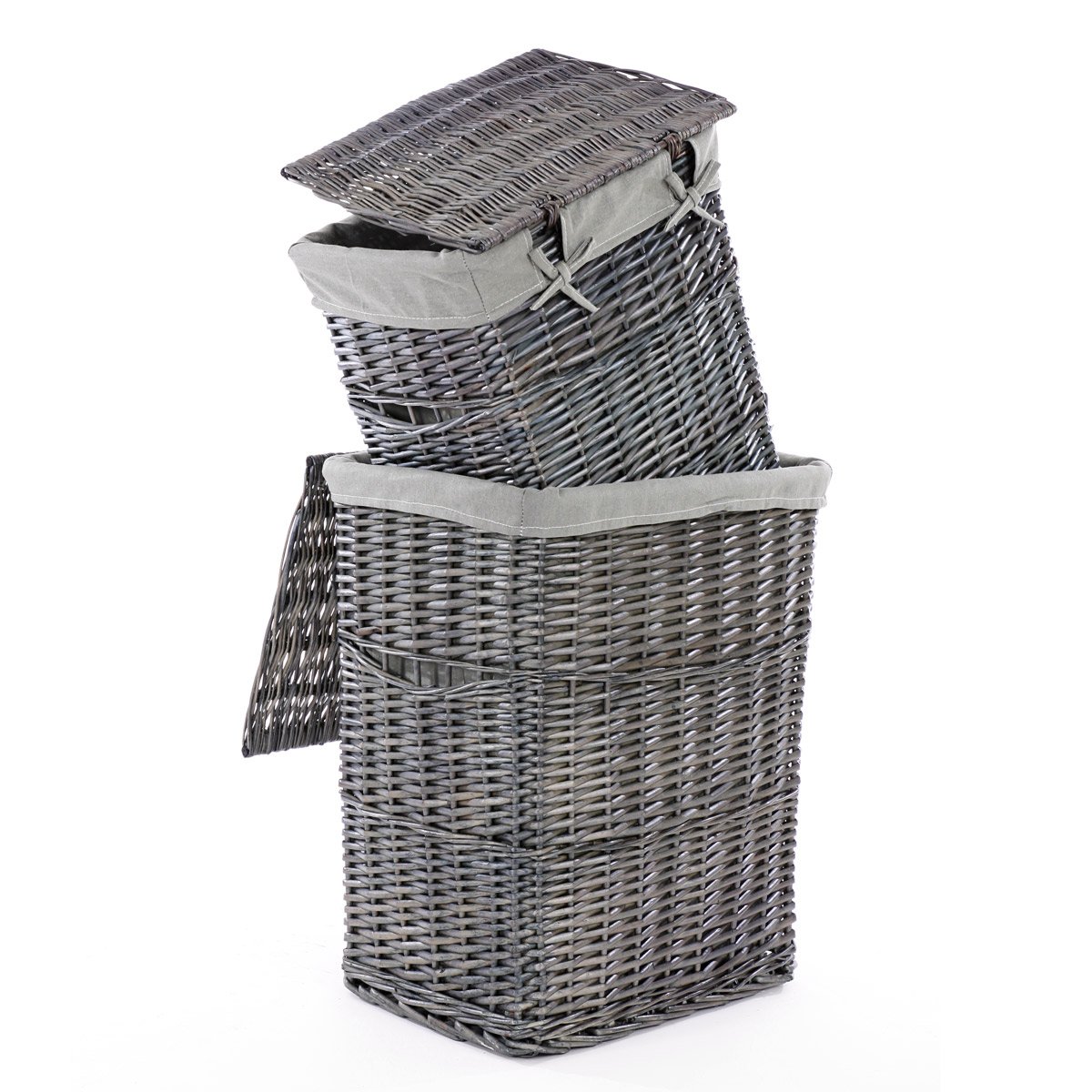 Juego de 2 cestas para la ropa en Mimbre , Altura 57/49 cm - Homy.es